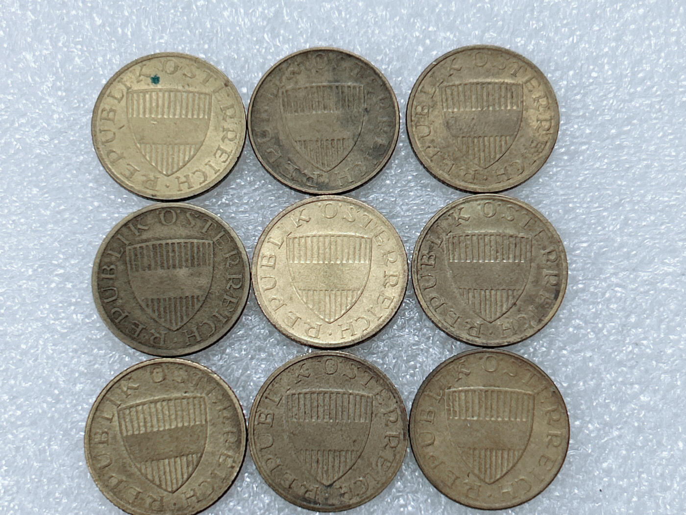 第一海外回流一元起拍收藏 散集专场  第299期 奥地利50格罗申铜币 9枚