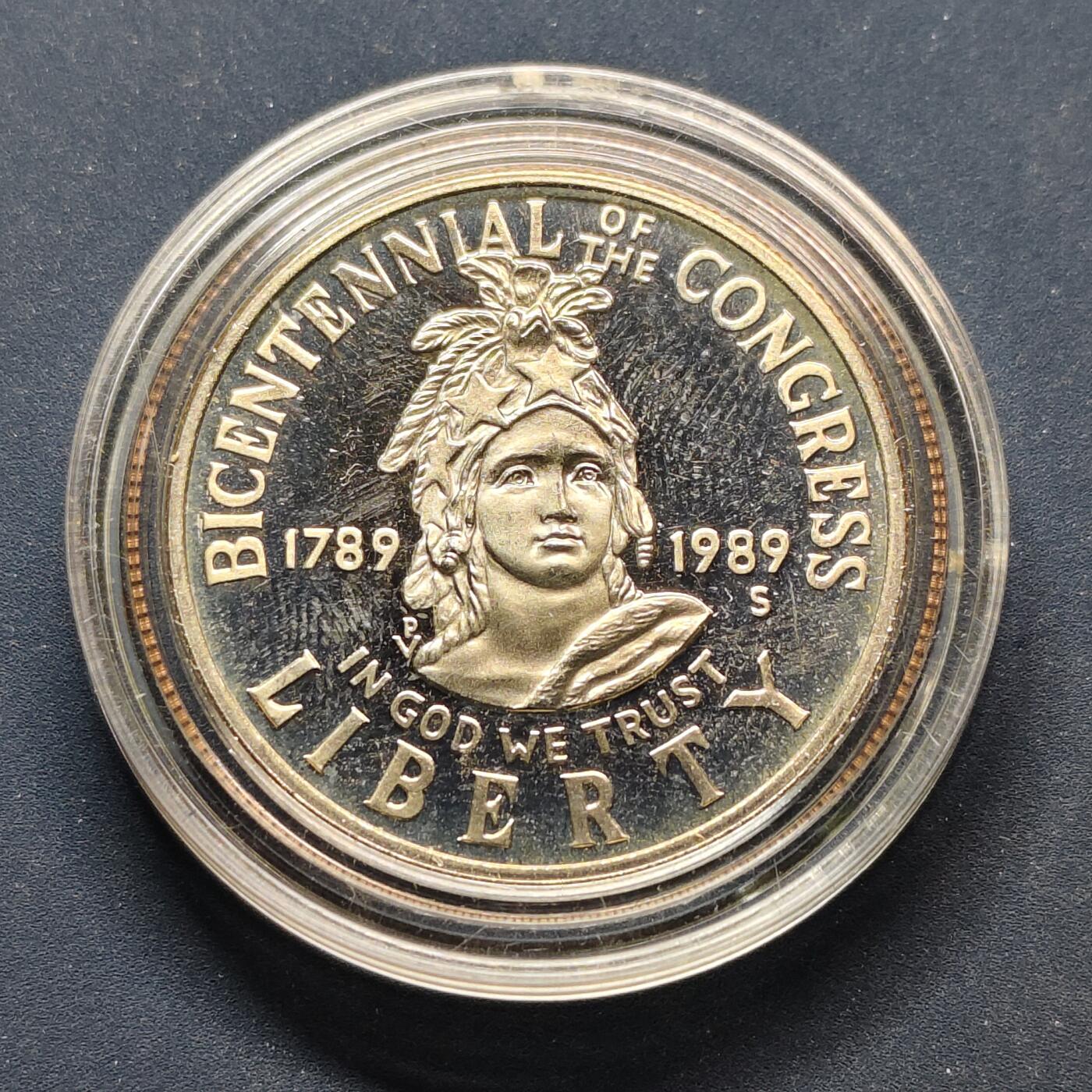 【全场包邮】纯粹捡漏拍500场-持续更新中 美国1989年半元国会成立200周年精制纪念币