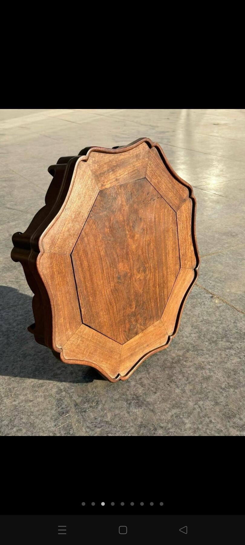 黄花梨木八角底座，可做茶桌，尺寸如图，保存特好，全品
