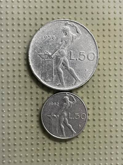 2026年第22场各国散币拍卖（总第172场） - 意大利50里拉大小2枚