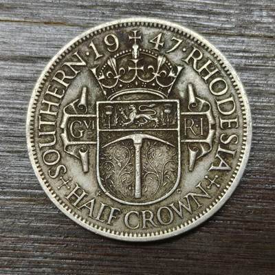 【本场4.12号发货】★第145★散币专场 不寄存，30包邮。不满30元，支付5元运费。《接受代拍 代送NGC评级》 - 90【无寄存】英属南罗德西亚 1947年 半克朗 镍币