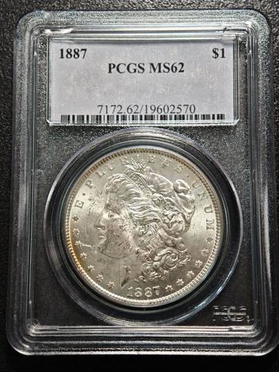 【德藏】世界币章拍卖第164期（拍品征集中~欢迎藏友联系） - 1887年 美国摩根银币 PCGS MS62