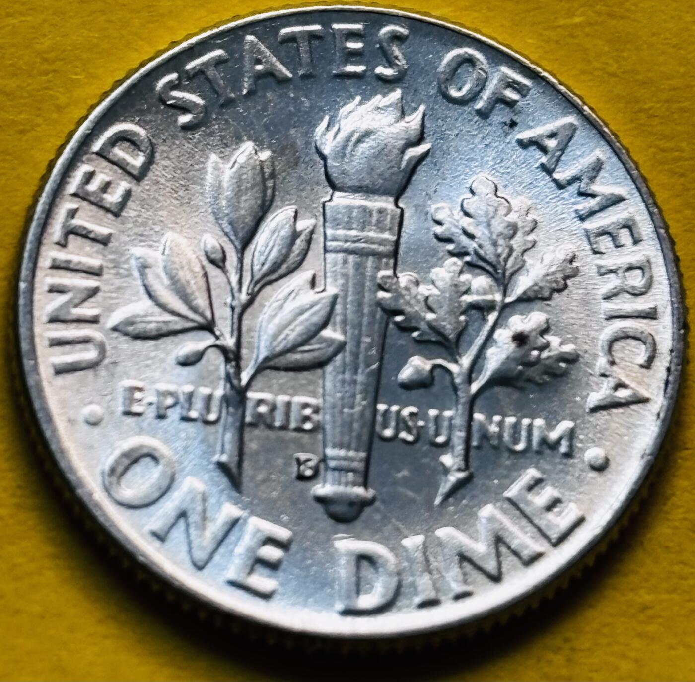 文馨钱币收藏第 293 场，春节前最后一期全部发出，将不予寄存，请悉知 原光好品 1964 年美国罗斯福 10 美分银币 D 版 2.5 克 900 银