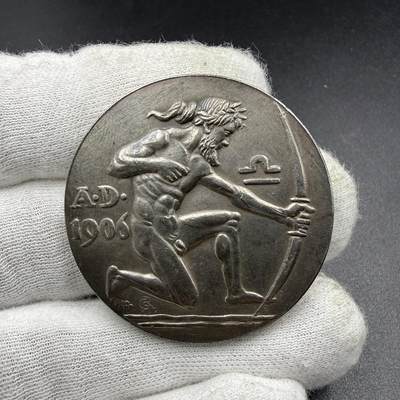 「木头集藏」“ 新岁撷珍”——章牌精品专场！ - Georg Römer～1906年德国慕尼黑第15届联邦射击节银章 ，直径：38mm，30克。