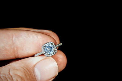 上海都达杂项专场90【全场包邮】  天然莫桑钻戒指 附鉴定证书