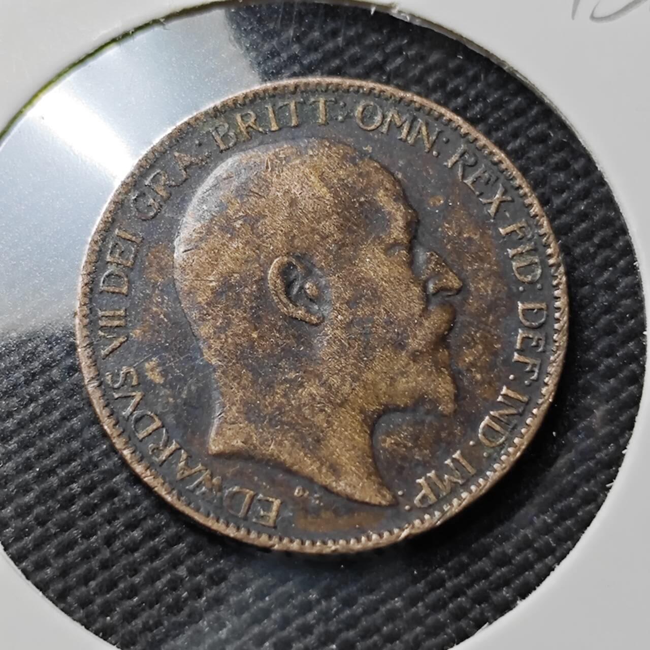 KK钱币收藏小铺  第393期  2月预留时间 周末发货  1909英国爱七1法新