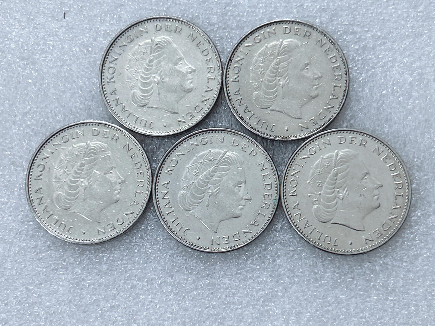 第一海外回流一元起拍收藏 散集专场  第300期 荷兰2.5盾硬币 5枚