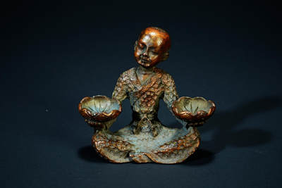 上海都达杂项专场四十七【全场包邮】  尼泊尔铜佛香插造像90-70