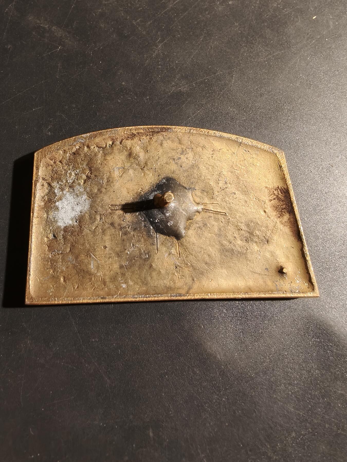 老王徽章第180期 法国玛丽安娜方形镀金大铜章    单面     尺寸75×49mm    重量81.6g