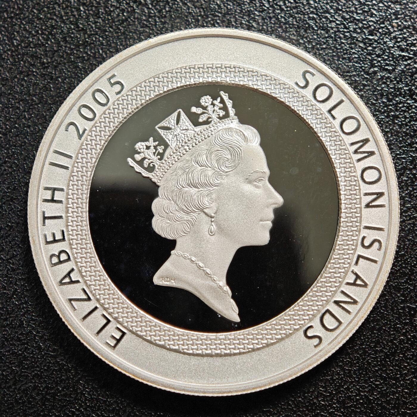 【德藏】世界币章拍卖第164期（拍品征集中~欢迎藏友联系） 2005年 所罗门群岛2006年德国世界杯10元光栅纪念银币 999银 直径约：40.5mm；重约：32g