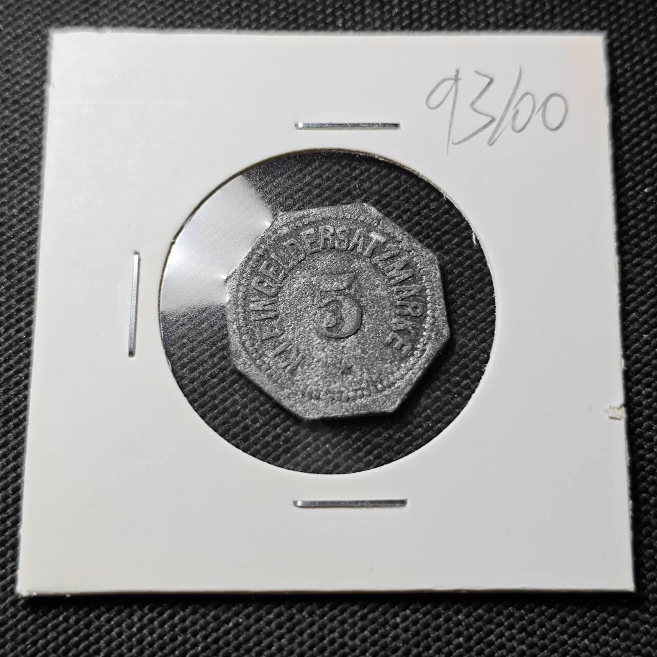 KK钱币收藏小铺  第393期  2月预留时间 周末发货  德紧5芬尼