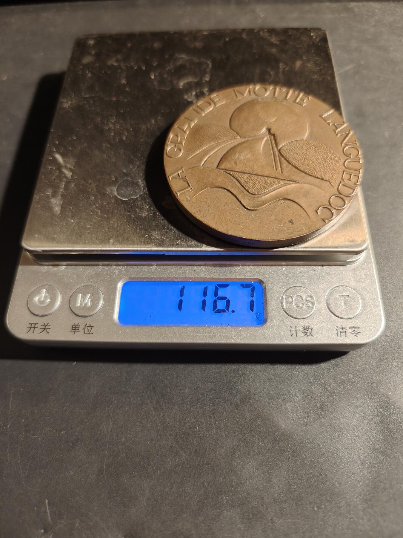 老王徽章第180期 法国朗格多克-鲁西永大区拉格朗德莫特度假村大铜章     直径58mm     重量116.7g