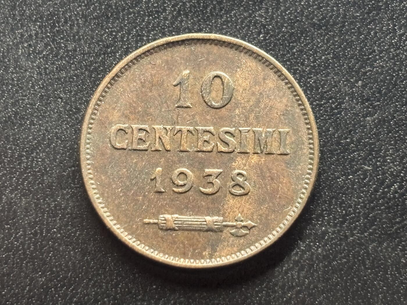 邮泉阁限时拍卖第四十一场（硬币在国外。请付邮费6元。） 圣马力诺1938年10分