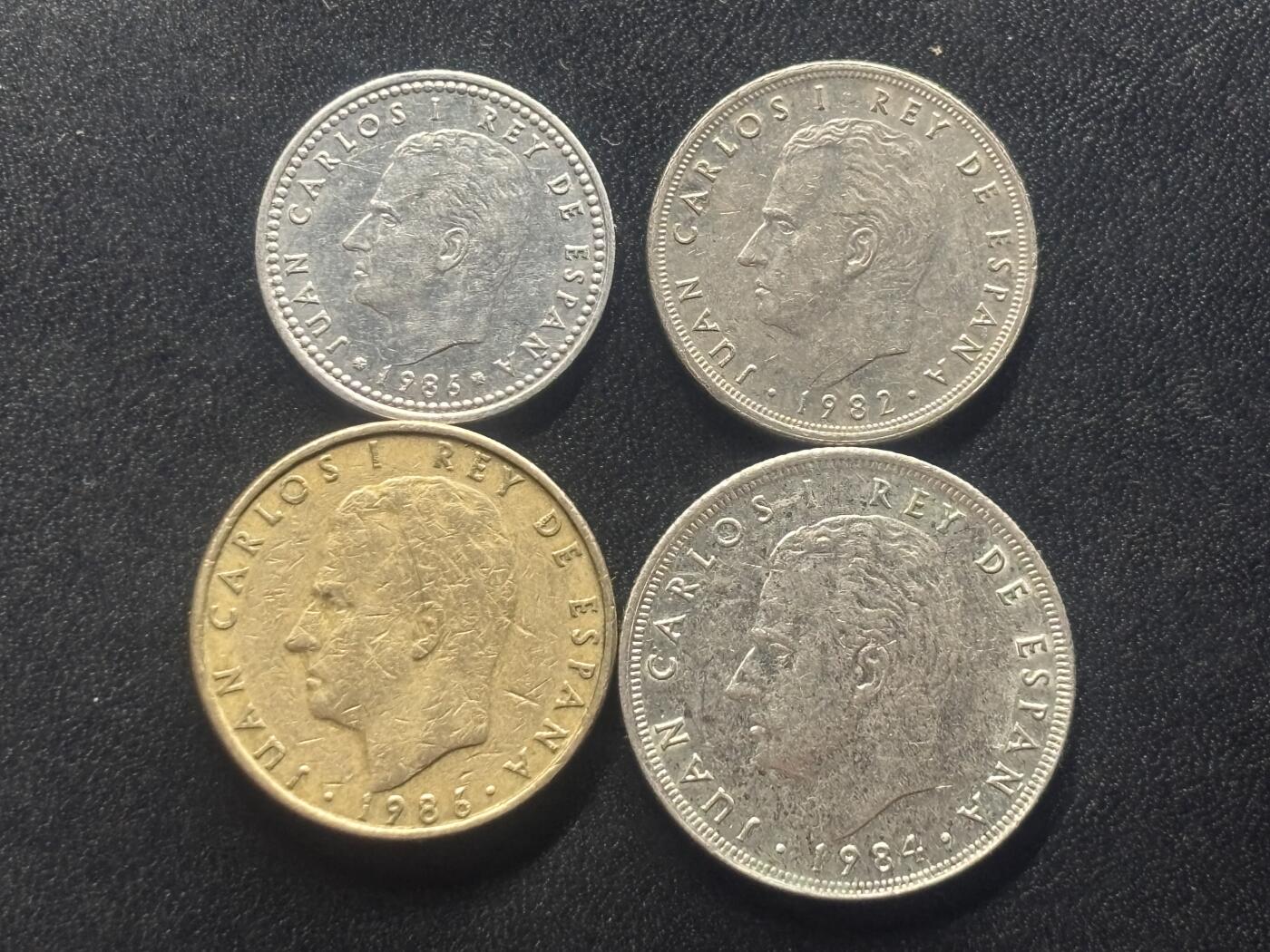 邮泉阁限时拍卖第四十一场（硬币在国外。请付邮费6元。） 西班牙胡安·卡洛斯国王4枚