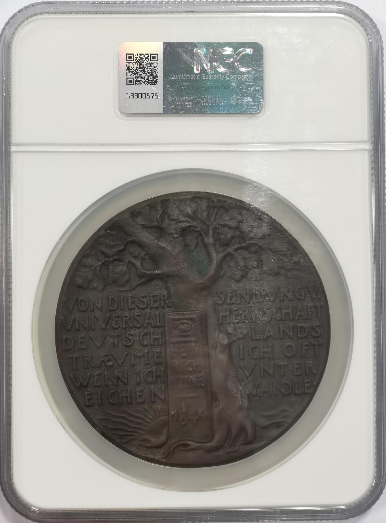 博洋堂“心向春光”2月精品大拍专场暨第160期（全场包邮） NGC MS63BN 德国1918年元旦德国一战纪念铜章（卡尔哥茨作品），87mm