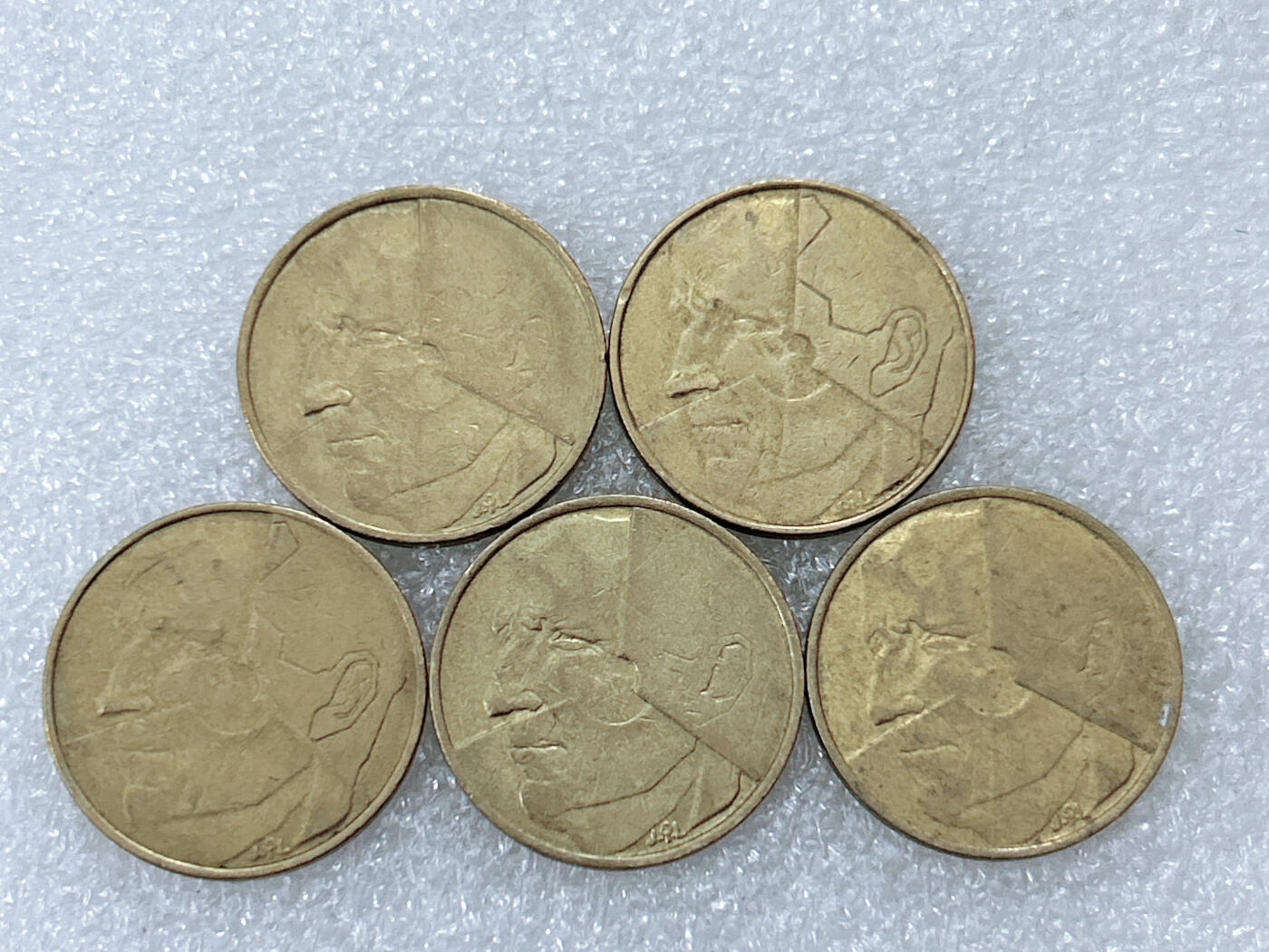 第一海外回流一元起拍收藏 散集专场  第300期 比利时5法郎硬币 5枚