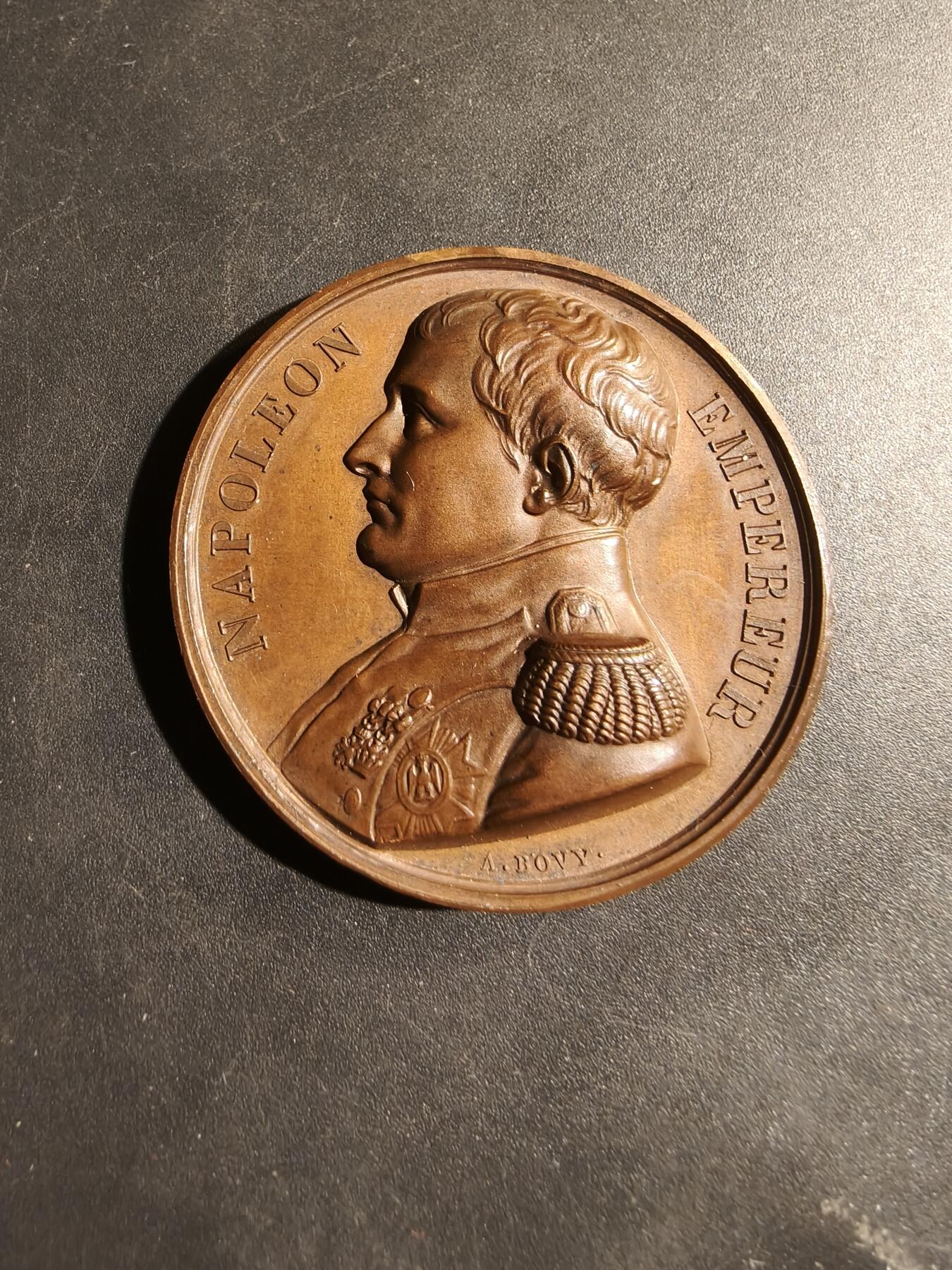 老王徽章第180期 法国拿破仑魂归故里大铜章    带盒子    光边原铸     直径41mm    重量32.9g