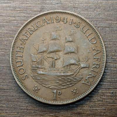 【铜匠收藏】★第146★散币专场 不寄存，30包邮。不满30元，支付5元运费。《接受代拍 代送NGC评级》 - 46【无寄存】南非 1941年 1便士 乔六