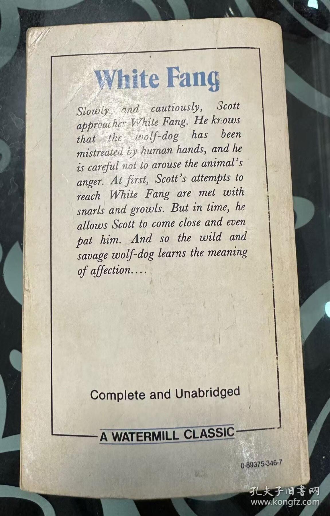 旧平装书捡漏专场第一场 White Fang，Jack London著 Watermill Press1980年出版