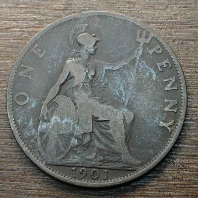 【铜匠收藏】★第146★散币专场 不寄存，30包邮。不满30元，支付5元运费。《接受代拍 代送NGC评级》 - 44【无寄存】英国 1901年 1便士 维多利亚女王