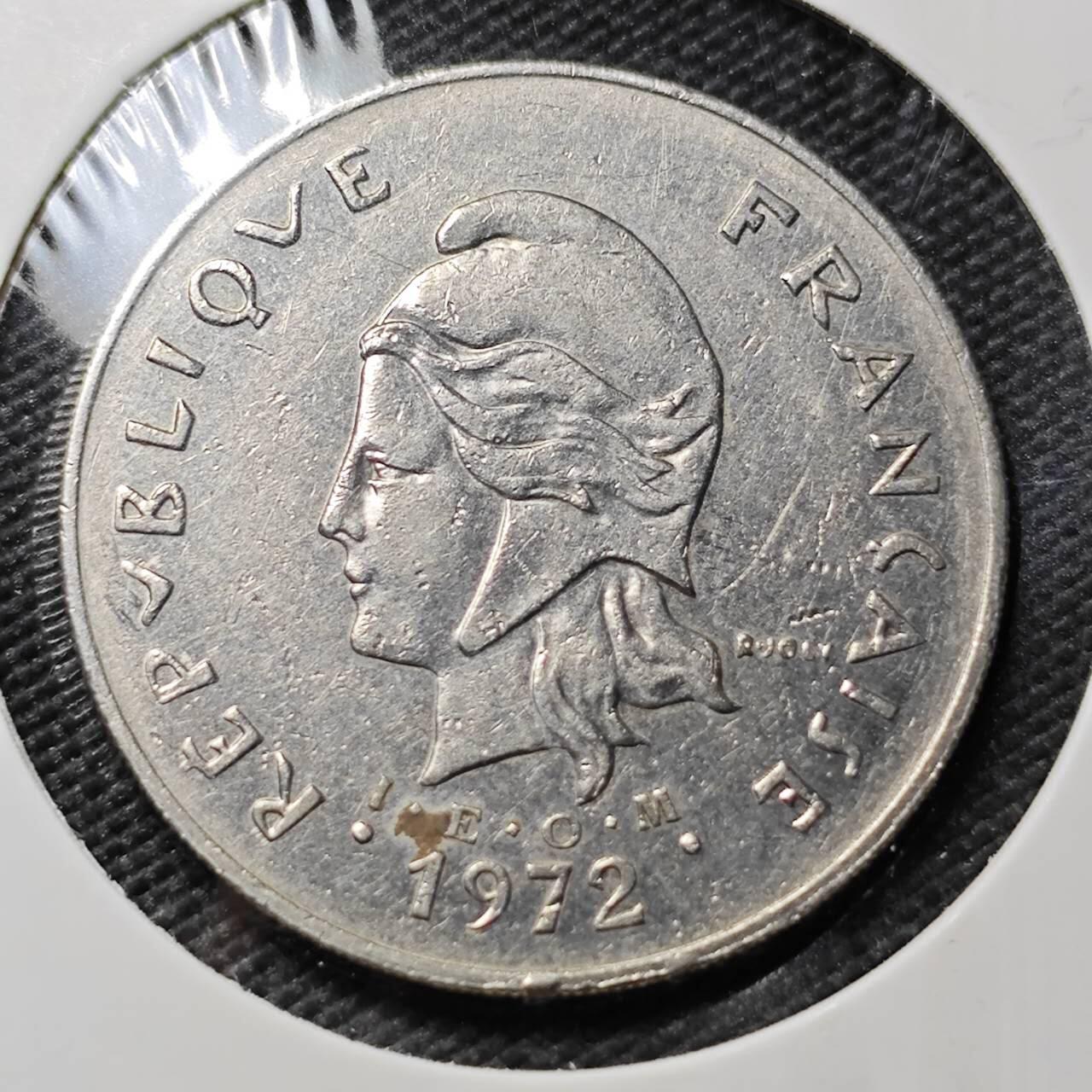 KK钱币收藏小铺  第393期  2月预留时间 周末发货  1972法属新喀里多尼亚50法郎