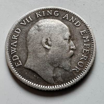 🌹外币初藏🌹🐯2026年第16场 快递将在12号停运 年前需发货的抓紧 ，年后正月十五恢复发货 - 英属印度1910年1/4卢比银币