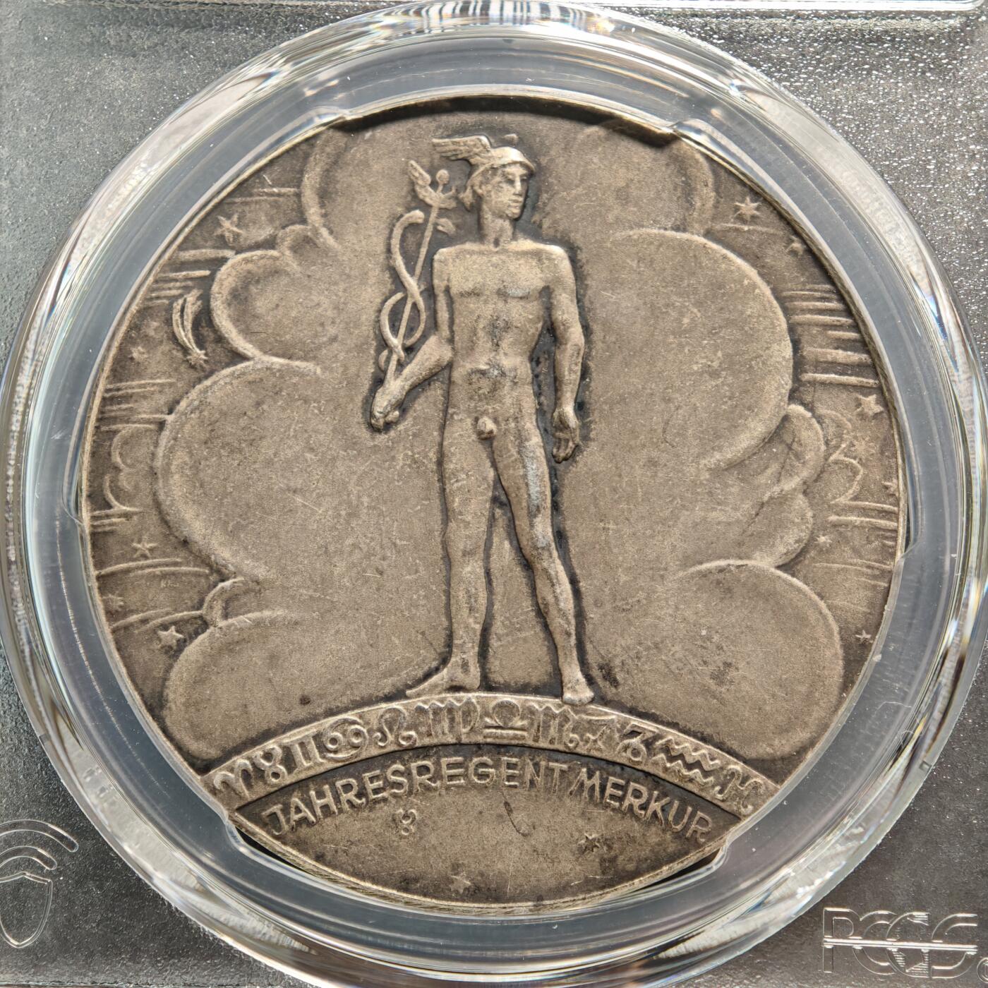 【德藏】世界币章拍卖第164期（拍品征集中~欢迎藏友联系） 1942年 德国民族社会主义工人党占领奥地利时期墨丘利日历纪念银章 PCGS SP62