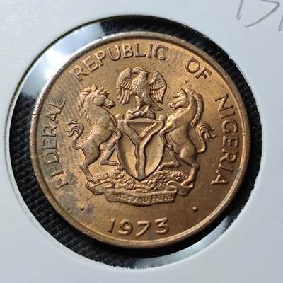 KK钱币收藏小铺  第393期  2月预留时间 周末发货 -  1973尼日利亚1考包 好品