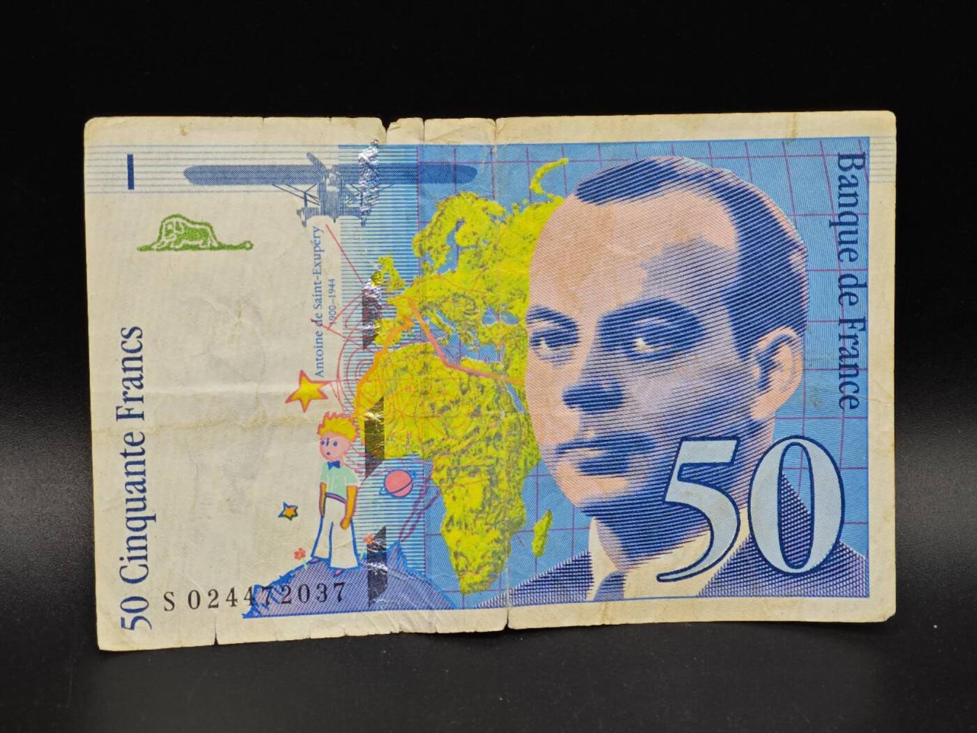 【淘币小摊】实时拍第八百六十四拍   无佣金纸币福利场   年前最后一周 之前的预留小年前全部发出 请更换最新收货地址  法国50法郎纸币【有折】