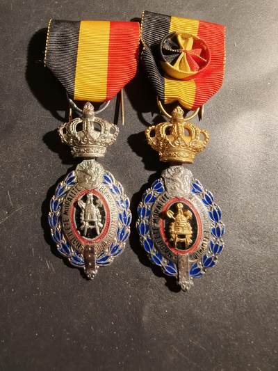 老王徽章第180期 - 比利时金银级劳工奖章一组