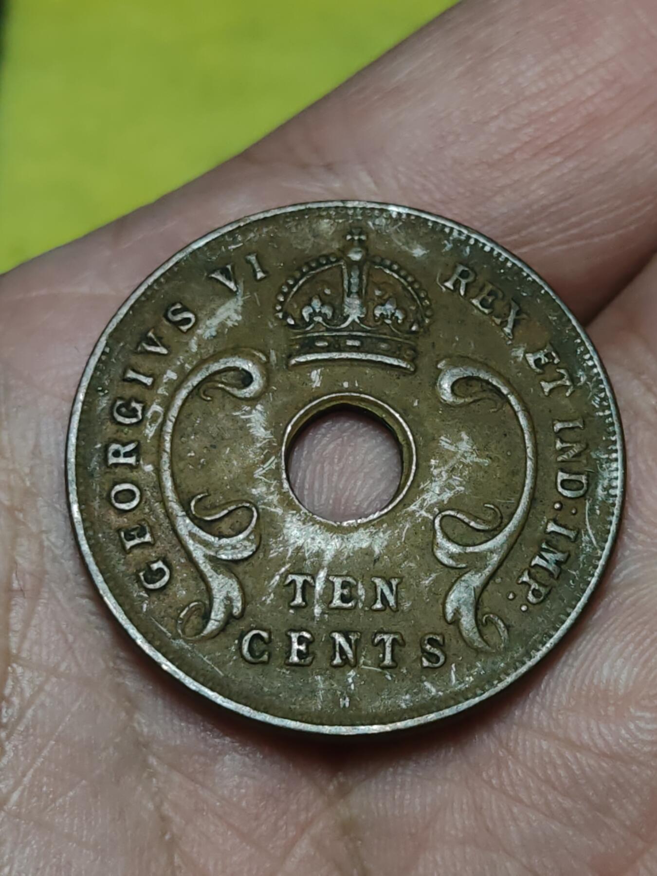 2026年第十九场(总第一百八十八场）外国好品散币场(免佣金) 英属东非1937年10分(乔治六世加冕年，第一版首发年，H标喜敦厂造)