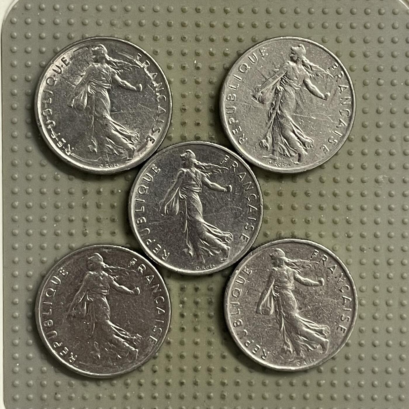 2026年第22场各国散币拍卖（总第172场） 法国1/2法郎5枚