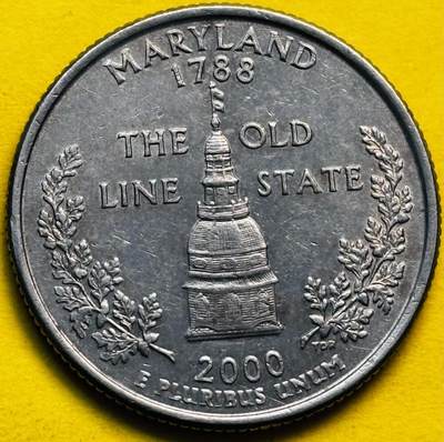 文馨钱币收藏第 293 场，春节前最后一期全部发出，将不予寄存，请悉知 - 美国“50州25美分纪念币”马里兰州纪念币