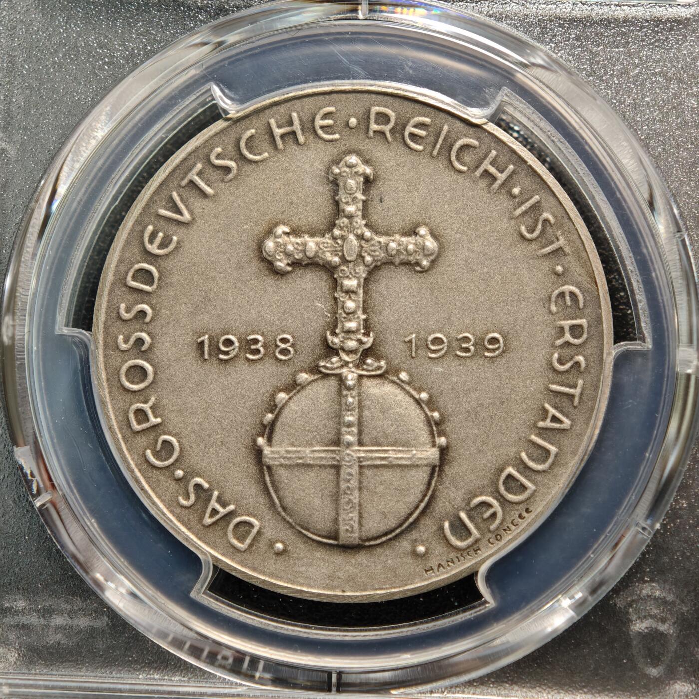 【德藏】世界币章拍卖第164期（拍品征集中~欢迎藏友联系） 罕见无历版！1939年 德国第三帝国 元首吞并奥地利纪念银章 PCGS SP63（原图请查询PCGS评级官网）