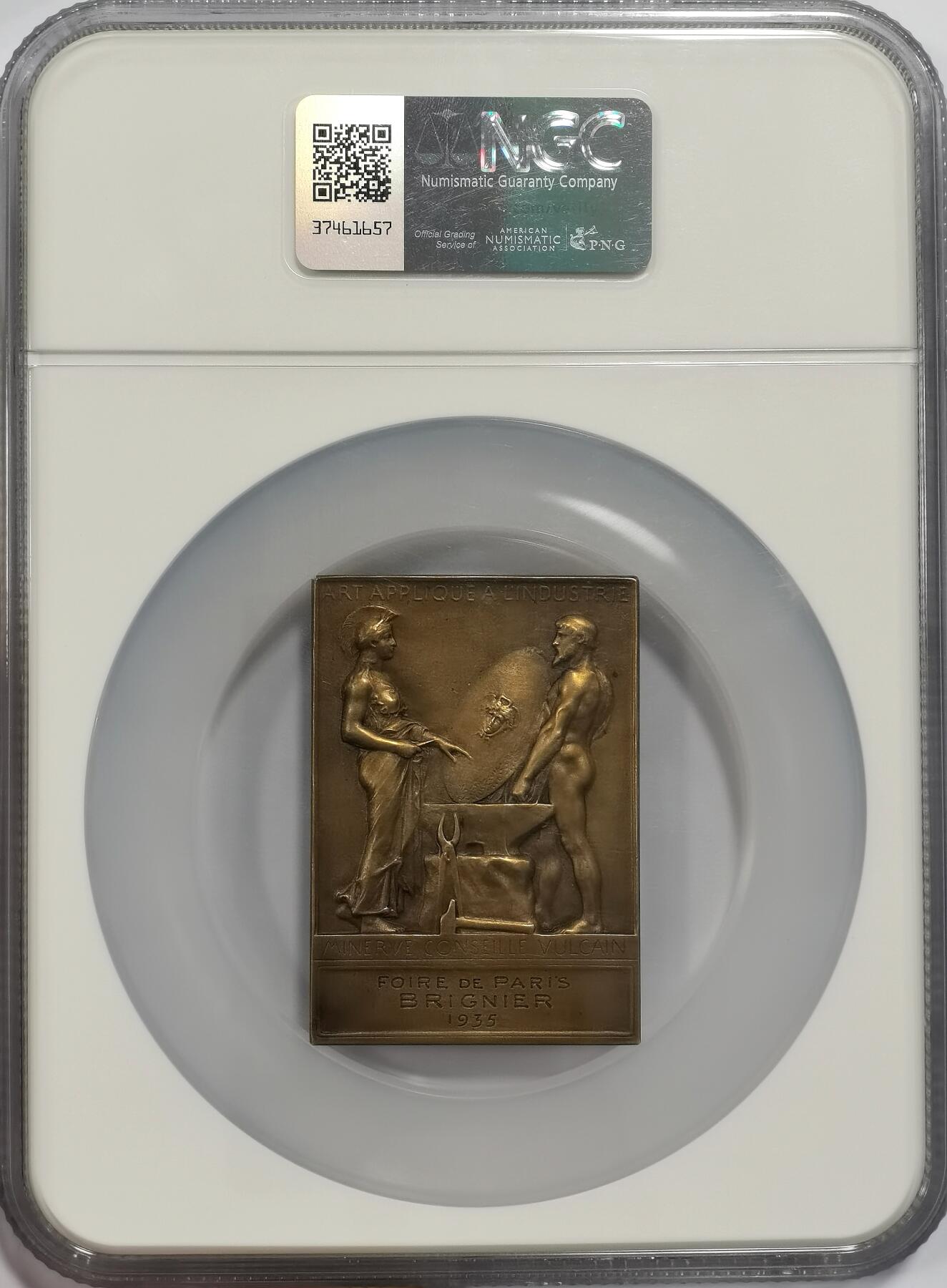 博洋堂“心向春光”2月精品大拍专场暨第160期（全场包邮） NGC MS64BN 法国1935年戎装玛丽安娜女神铜章，42×59mm（大师罗蒂作品）