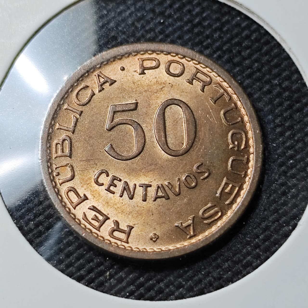 KK钱币收藏小铺  第393期  2月预留时间 周末发货  1970葡属东帝汶50分 好品铜币