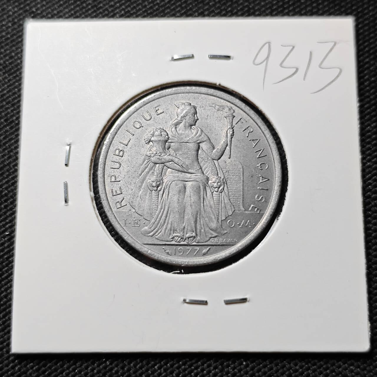 KK钱币收藏小铺  第393期  2月预留时间 周末发货  1977法属新喀里多尼亚2法郎 好品