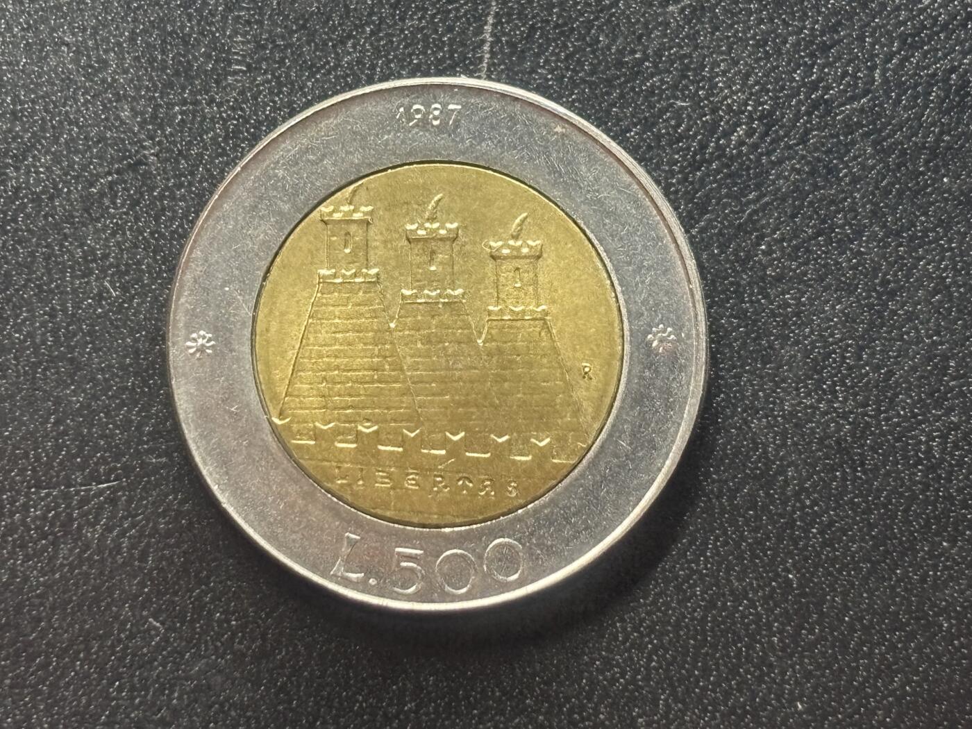 邮泉阁限时拍卖第四十一场（硬币在国外。请付邮费6元。） 圣马力诺1987年500里拉