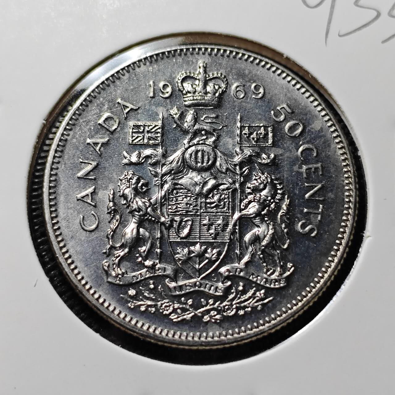 KK钱币收藏小铺  第393期  2月预留时间 周末发货  1969加拿大50分