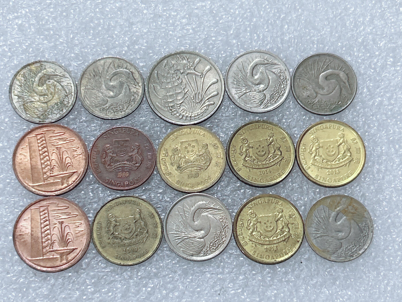 第一海外回流一元起拍收藏 散集专场  第299期 新加坡硬币🇸🇬15枚