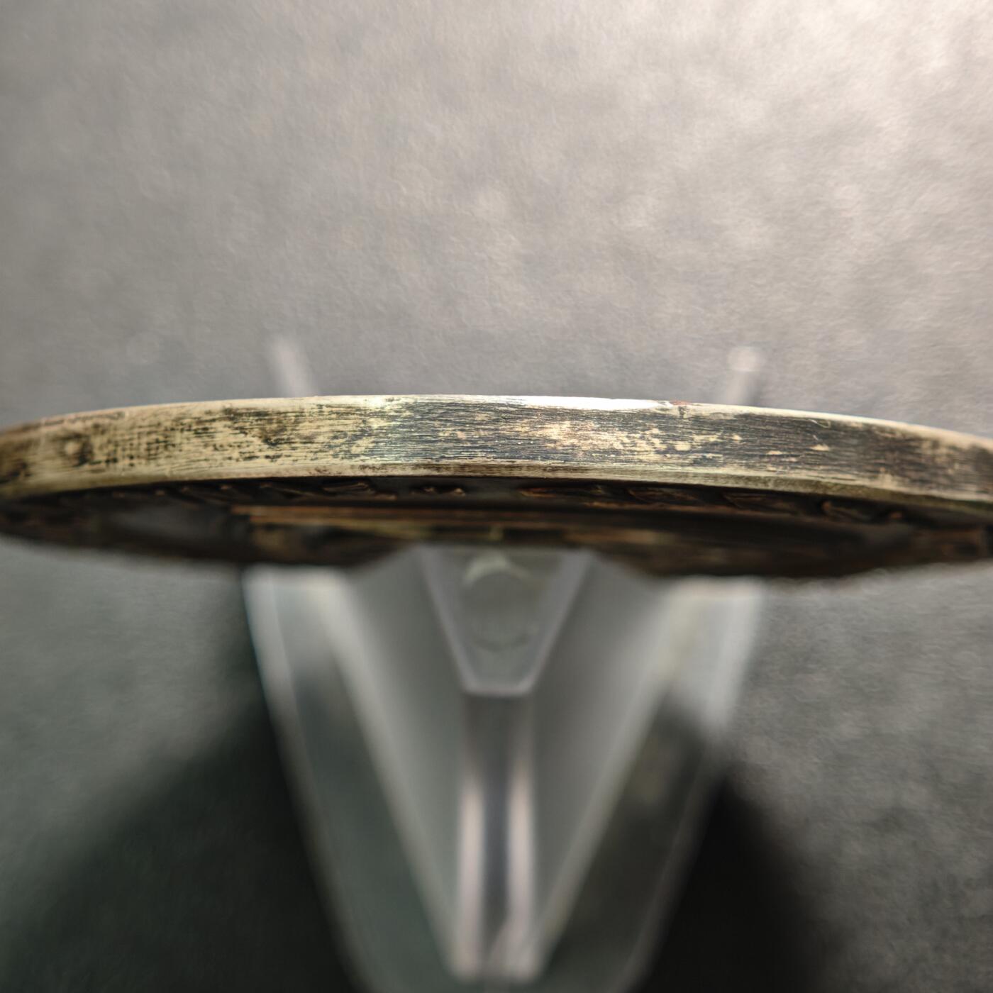 【德藏】世界币章拍卖第164期（拍品征集中~欢迎藏友联系） 20世纪初希腊国防部纪念大银章  直径约：70.3mm；重约：156.1g 欧洲黑包浆，雕刻精美，原装盒子，收藏价值高。正面是头戴战盔、身披长袍的古希腊神话中智慧、战争与守护女神雅典娜的站立像；背面中间是装饰有希腊国徽、海锚、头盔、交叉的箭头等元素的盾牌，盾牌上方文字是希腊语“ΑΜΥΝΕΣΘΑΙ ΠΕΡΙ ΠΑΤΡΗΣ（为祖国而战）”