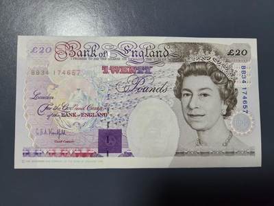 2月5号晚上8点 外国纸币自动截拍第18场 - 英国20镑新品
