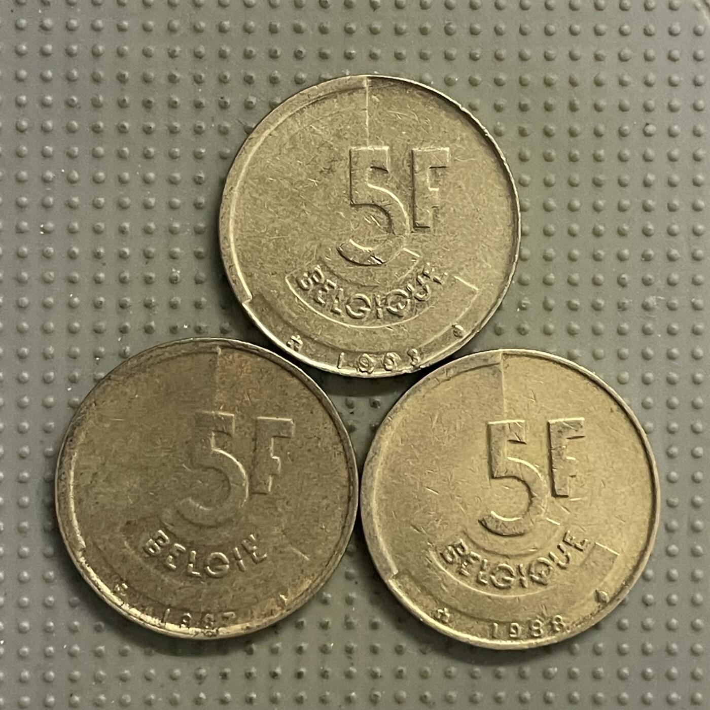 2026年第22场各国散币拍卖（总第172场） 比利时5法郎3枚