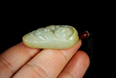 上海都达杂项专场四十七【全场包邮】  天然和田玉精雕《欢喜弥勒》挂件90-92