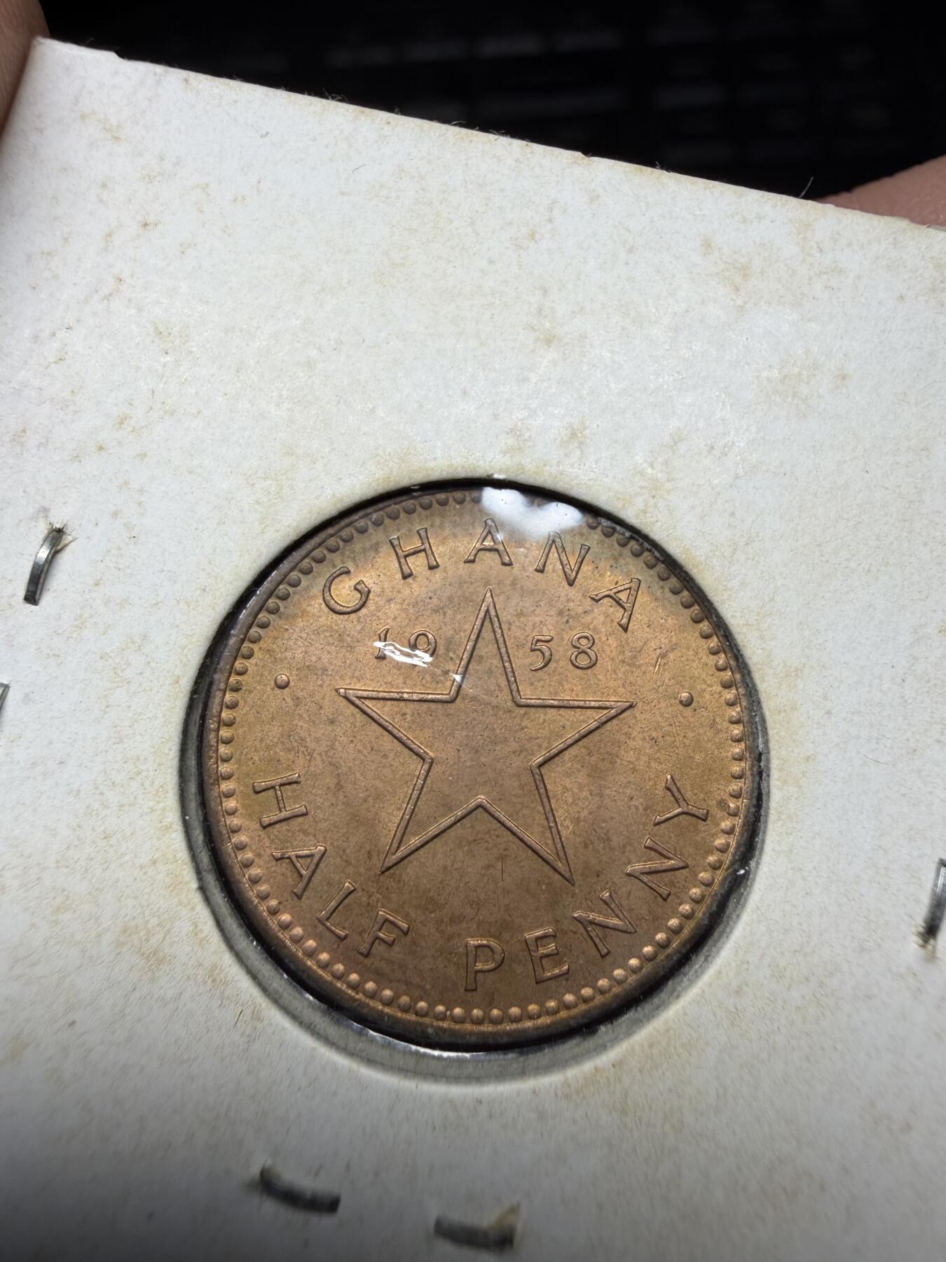 2025年集古藏今外币拍卖第二期-第4场—（总第304拍），可以寄存60天，满160元包邮。 1958年加纳半便士