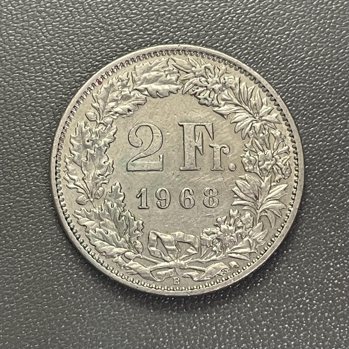 回流0207 瑞士1968年2法郎