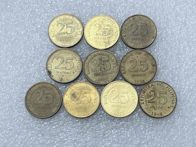 第一海外回流一元起拍收藏 散集专场  第300期 - 菲律宾25分硬币 10枚
