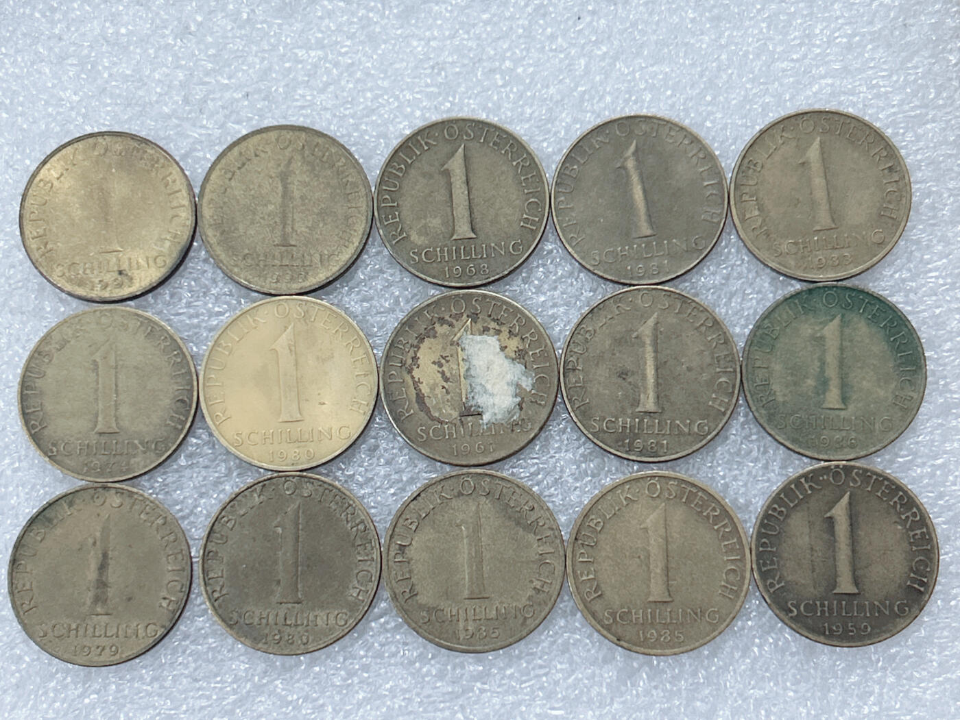 第一海外回流一元起拍收藏 散集专场  第299期 奥地利1先令硬币 15枚