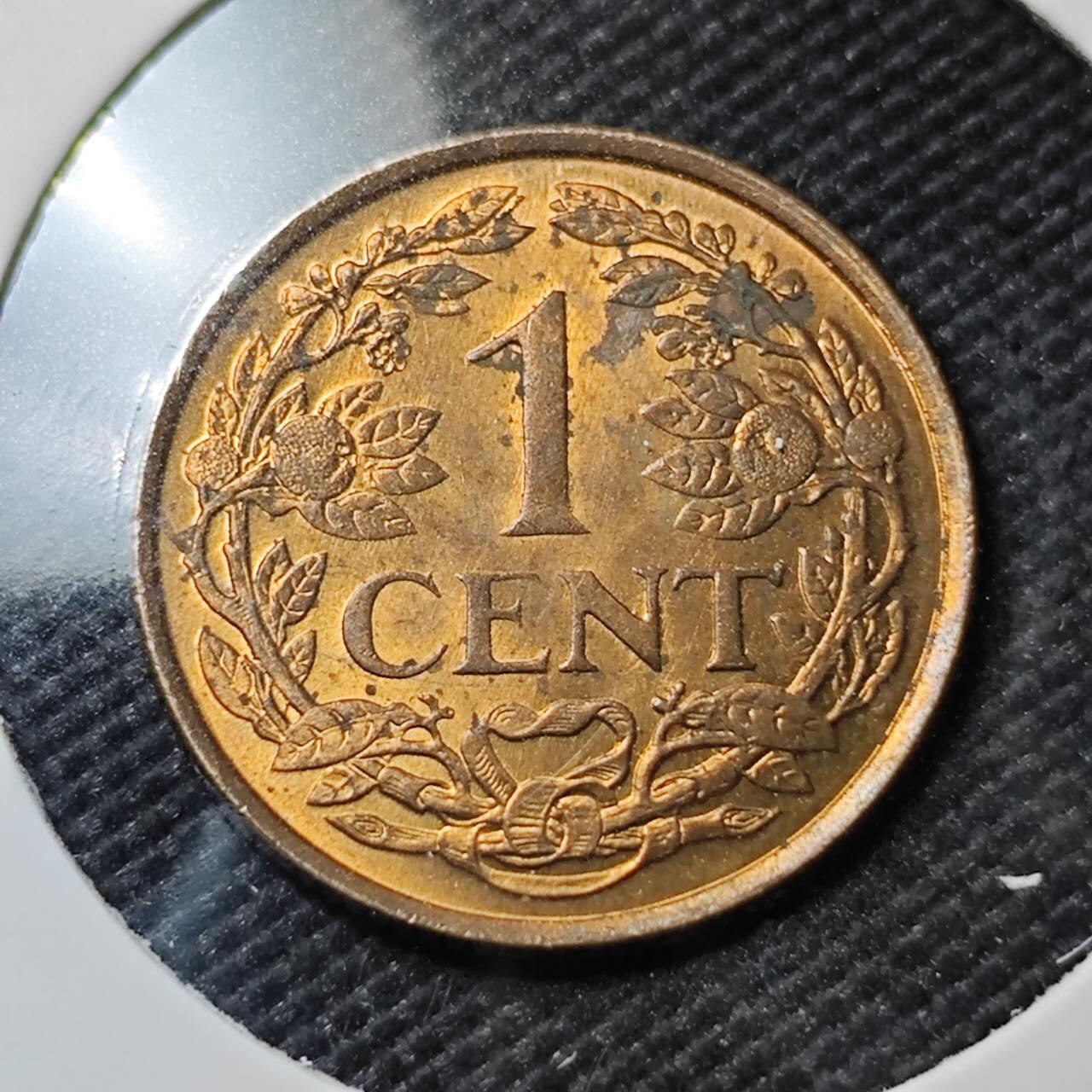 KK钱币收藏小铺  第393期  2月预留时间 周末发货  1963荷属安地列斯1分铜币