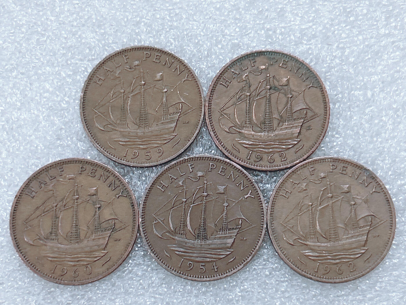 第一海外回流一元起拍收藏 散集专场  第299期 英国伊丽莎白二世1/2便士铜币 5枚